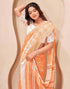 Vasthrlay Embroidery Bandhani Orange Saree With Unstitched Blouse Piece