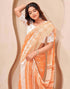 Vasthrlay Embroidery Bandhani Unstitched Orange Saree