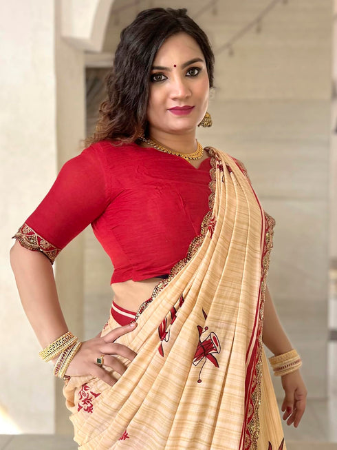 Vasthrlay Printed Unstitched Smc Ethnic Wear
