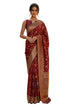Vasthrlay Maroon Jacquard Floral Saree