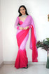 Vasthrlay Pink Georgette Printed Unstitched Saree