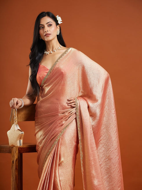 Vasthrlay Red Embroidery Unstitched Saree
