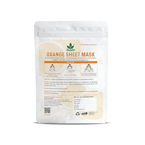 Havintha - Orange Face Sheet Mask For Glowing Skin