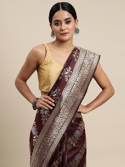 Vasthrlay Silver Banarasi Saree