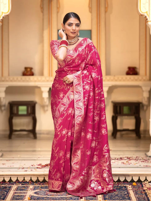 Vasthrlay Kanjivaram Unstitched Saree