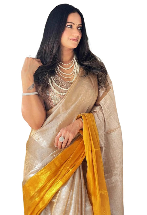 Vasthrlay Chanderi Unstitched Blouse Saree Az Ys Vedashri