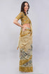 Vasthrlay Golden Striped | Floral | Solid Print Design Linen Saree