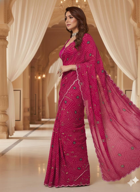 Vasthrlay Georgette Sequined Embroidered Designer