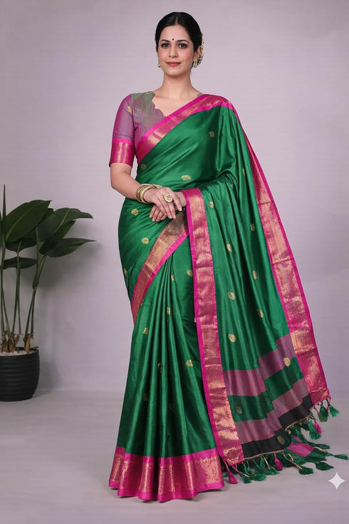 Vasthrlay Traditional Matching Unstitched Orangeblack
