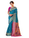 Vasthrlay Paithani Jacquard Unstitched White Saree