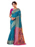 Vasthrlay Paithani Jacquard Unstitched White Saree