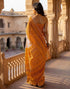 Vasthrlay Womens Printed Unstitched Peach Saree