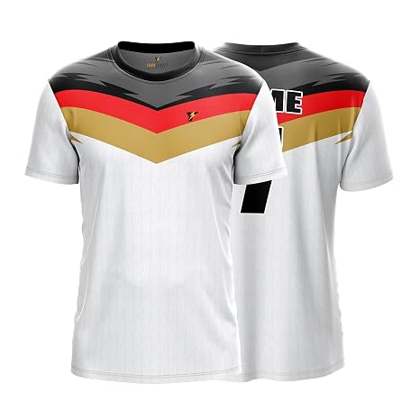 Yourjersey Germany Style Football Custom Jersey For Men Women Boys Kids |Custom Team Jersey With Name & Number| Personalised T Shirt