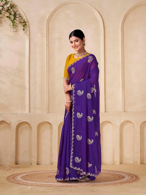 Vasthrlay Georgette Embroidery Unstitched