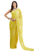 Vasthrlay Yellow Georgette Printed Saree