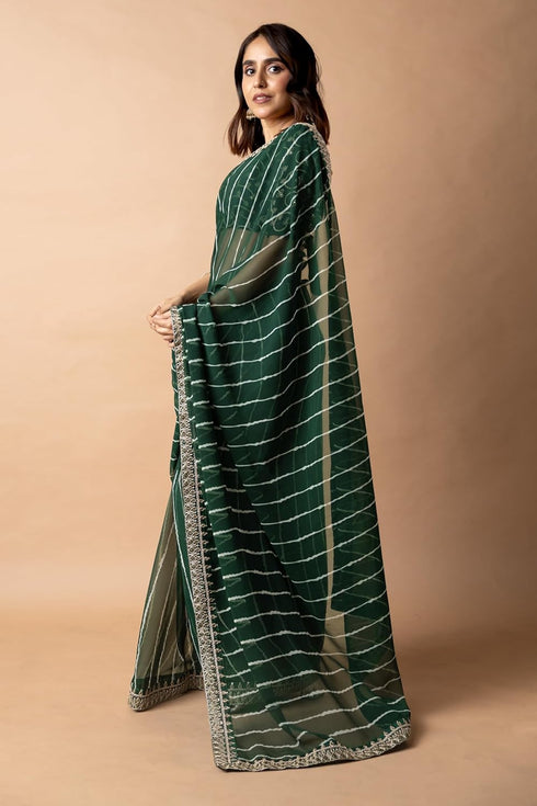 Vasthrlay Fashion Georgette Leheriya Printed Ethnic Wear