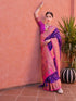 Vasthrlay Women's Paithani Unstitched Blouse Saree