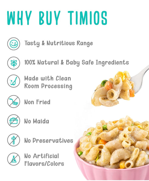Timios No-Maida Multigrain White Cheesy Instant Macaroni Pasta
