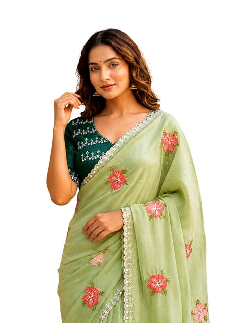 Vasthrlay Handcrafted Embroidered Contrast