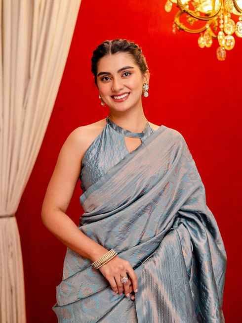 Vasthrlay Weaving Banarasi Mauve Saree