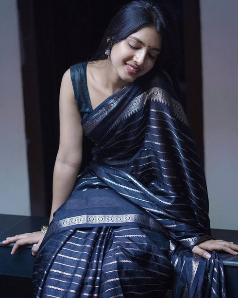 Vasthrlay Black Kanjivaram Saree