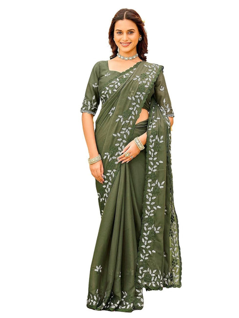 Vasthrlay Vichitra Printed Mauve Saree