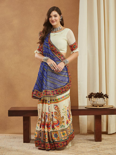 Vasthrlay Designer Embroidered Georgette Saree