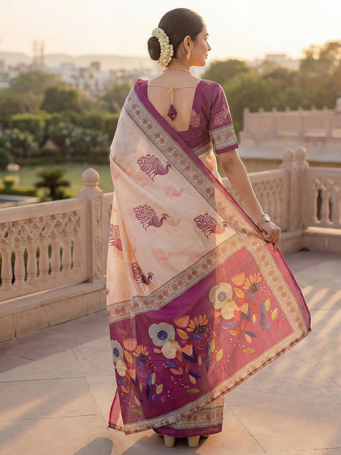 Vasthrlay Banglori Printed Dusty Saree