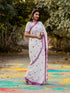 Vasthrlay Womens Printed Unstitched Off White Saree