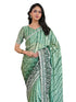 Vasthrlay Chiffon Chevron Unstitched Pista Green Saree