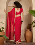 Vasthrlay Womens Unstitched Blouse Red Saree