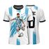 Messigoat Argentina 2022 Champion Art Sky White Football Jersey With Custom Name & Number| Argentina Soccer Fan Jersey For Kids and Adult