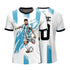 Messigoat Argentina 2022 Champion Art Sky White Football Jersey With Custom Name & Number| Argentina Soccer Fan Jersey For Kids and Adult