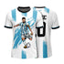 Messigoat Argentina 2022 Champion Art Sky White Football Jersey With Custom Name & Number| Argentina Soccer Fan Jersey For Kids and Adult