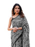 Vasthrlay Womens Printed Unstitched White Saree