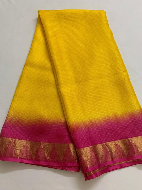 Vasthrlay Nr Handloom Bhagalpuri Running Green Orange