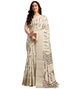 Vasthrlay Womens Printed Unstitched White Saree