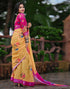 Vasthrlay Chanderi Printed Unstitched Blue Saree