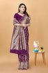 Vsathrlay Saree Kanjivaram Silk Pari Maroon