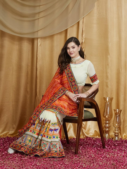 Vasthrlay Festival Embroidred Saree