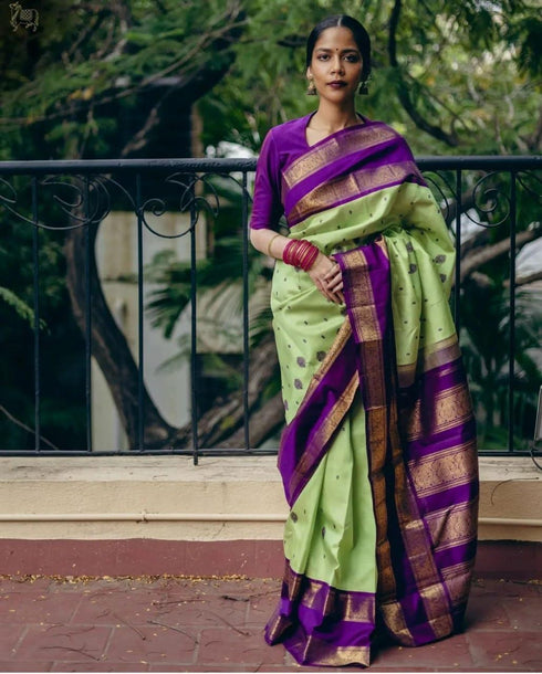 Vasthrlay Yellow Kanjivaram Wedding Saree