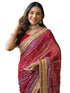Vasthrlay Bandhani Embroidery Yellow Saree