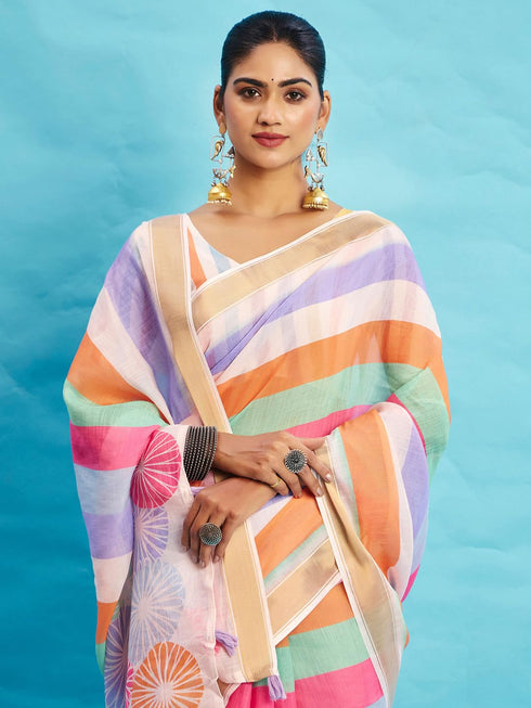Vasthrlay Printed Unstitched Blouse Ethnic Wear