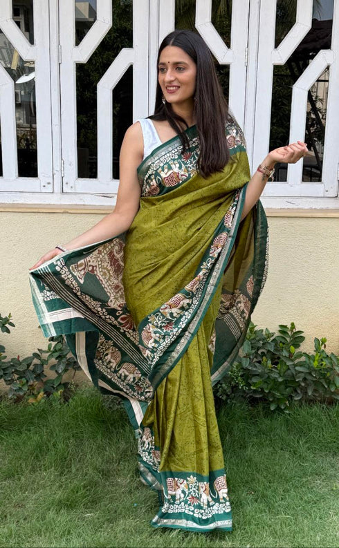 Vasthrlay Ghicha Kalamkari Print