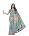 Vasthrlay Handloom Printed Turquoise Saree