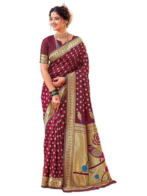 Vasthrlay Weaving Paithani Black Saree