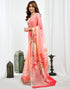 Vasthrlay Unstitched Readymade Traditional Pink Saree