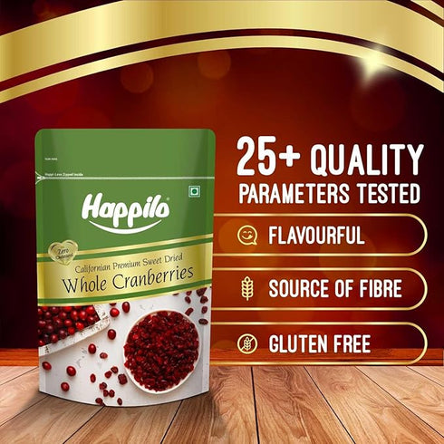 Happilo Premium Californian Dried and Sweet Whole Cranberries