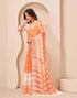 Vasthrlay Embroidery Bandhani Unstitched Orange Saree