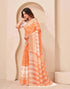 Vasthrlay Embroidery Bandhani Orange Saree With Unstitched Blouse Piece